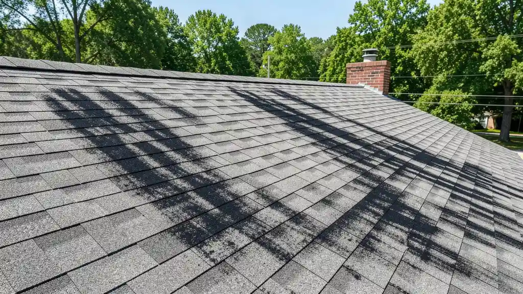 Black algae streaks on asphalt roof shingles - Orangeburg SC