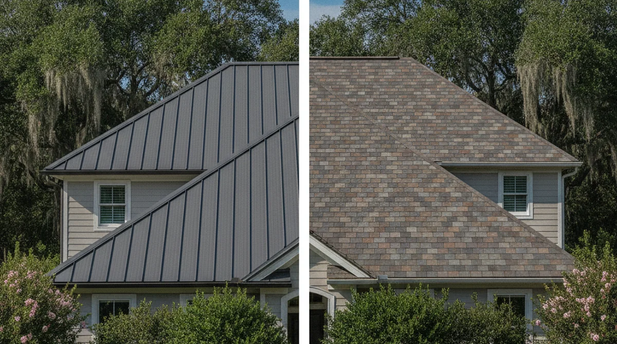 Metal roof vs asphalt shingles comparison Summerville SC