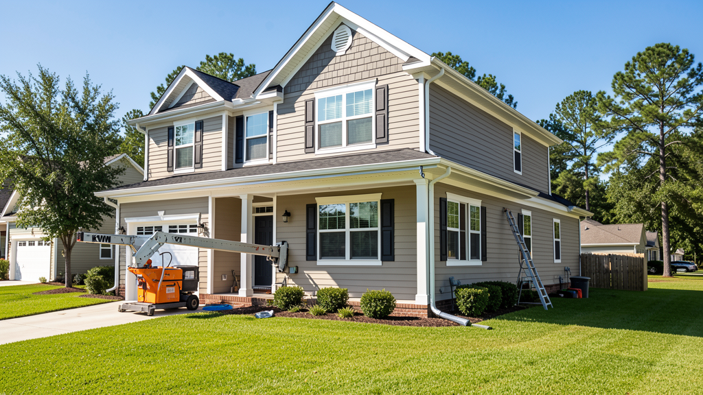 Seamless gutters fabricated on-site in Santee, SC by Dubya Roofing and Gutters
