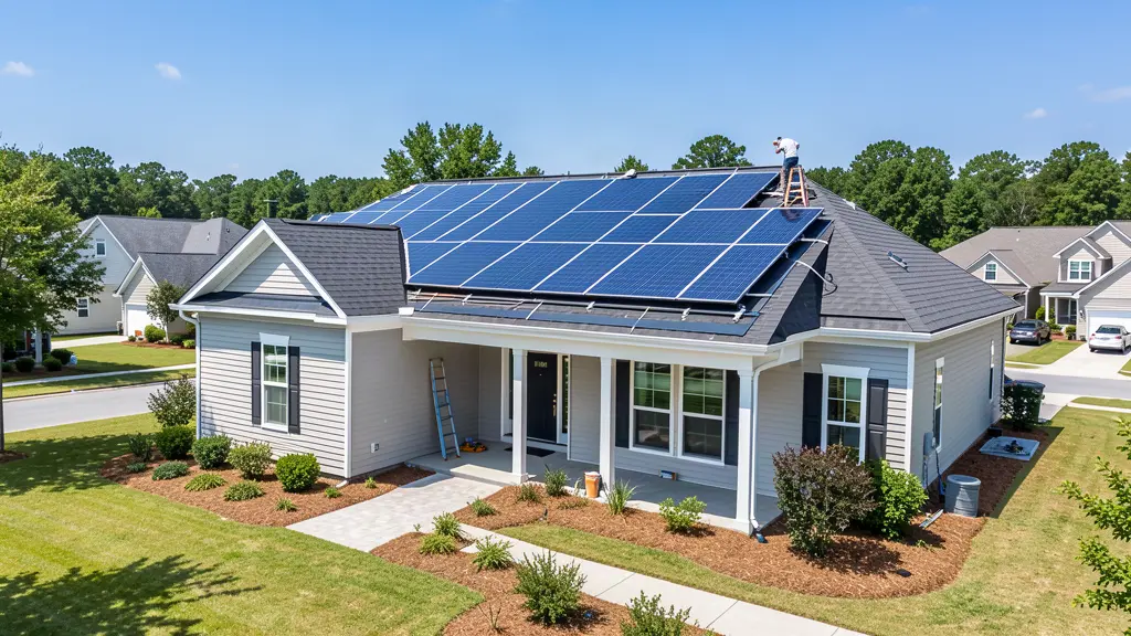 Solar shingles installed on Sumter SC residential home